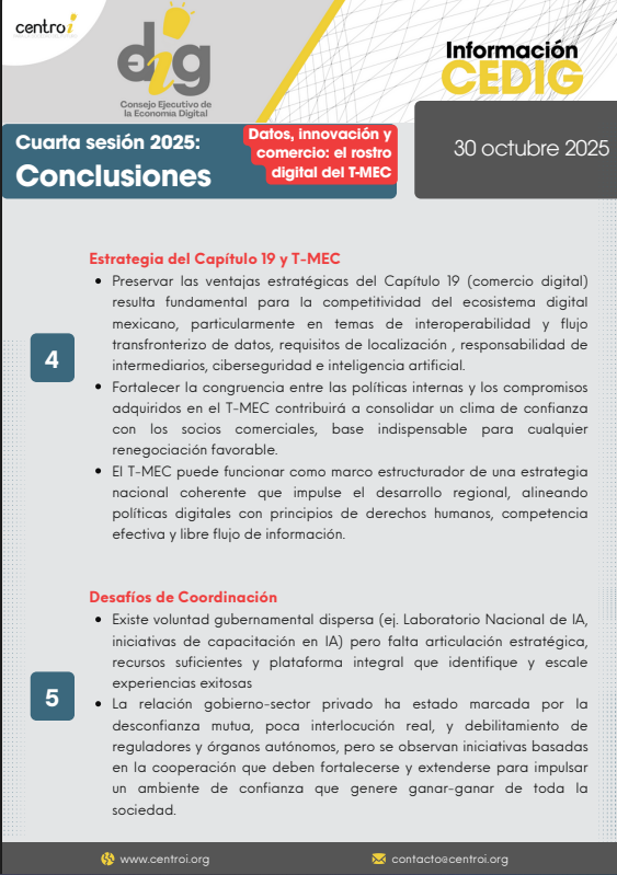 ConclusionesCEDIG4tasesion20253 Cuarta sesión 2025: Conclusiones CEDIG